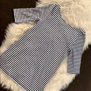 Navy and white stripe shirt